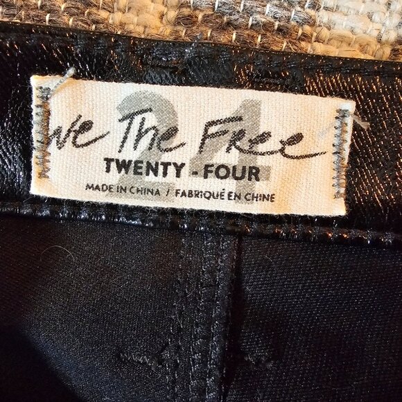 Free People We The Free Phoenix Coated Liquid Black Skinny Jean Pants 24 - Picture 5 of 10